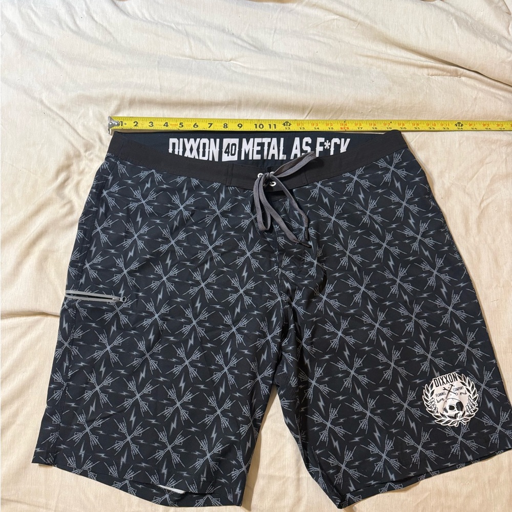 DIXXON Black and Gray Swim Board Shorts 40